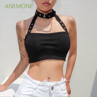 Áo croptop phối choker cổ yếm