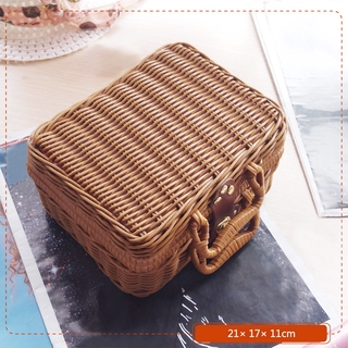 Giỏ Đan Mây Đựng Đồ Du Lịch Phong Cách Retro