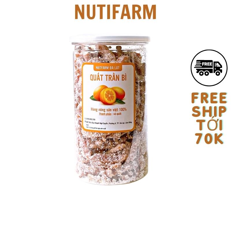 Trần bì xí muội sấy khô nguyên chất không đường 400gr NutiFarm đặc sản đà lạt