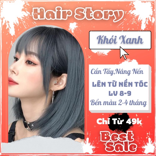 Thuốc Nhuộm Tóc Màu Khói Xanh Tẩy tóc HairStory H011