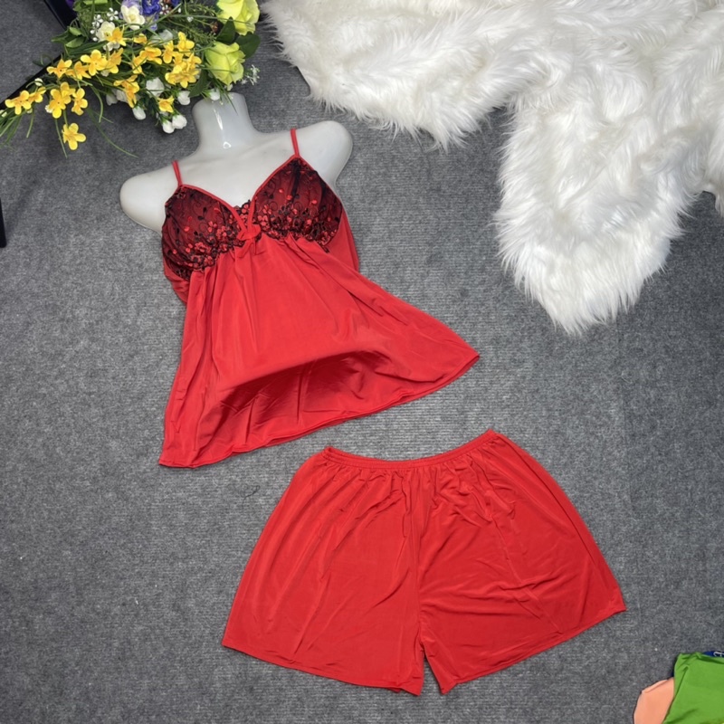 Bộ đùi thun lạnh ren ngực, phom dưới 60kg