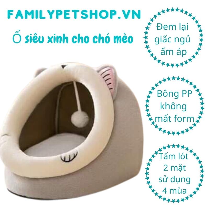 Ổ nệm nằm cho chó mèo ngủ cao cấp mẫu ổ đệm có thể thu gọn, hình thú siêu đẹp-familypetshop.vn