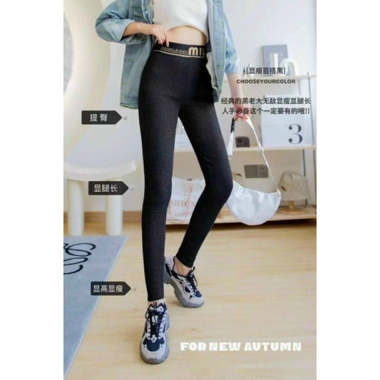 Quần legging lót lông cạp miu hàng QC