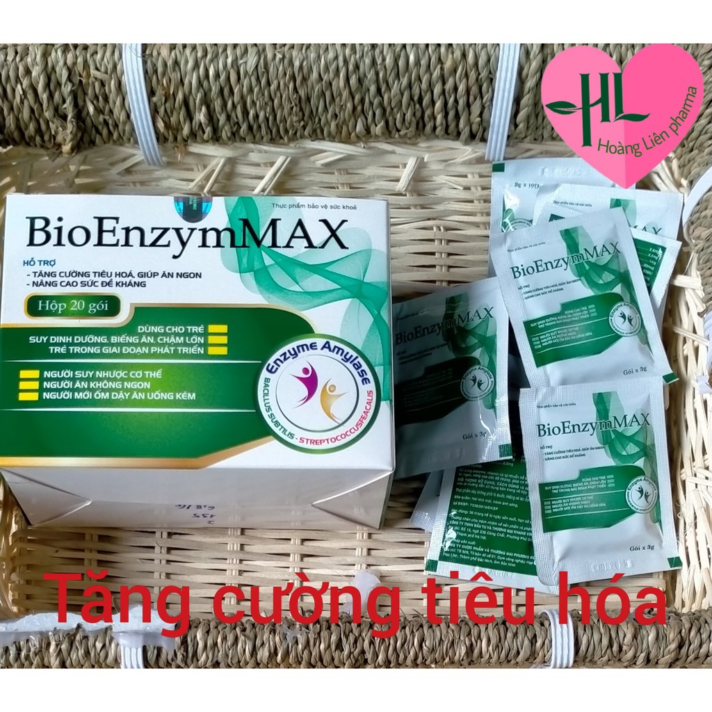 Men tiêu hóa Bio Enzym Max tăng cường tiêu hóa,dùng cho trẻ em và người lớn biếng ăn, nâng cao sức đề kháng, hộp 20 gói