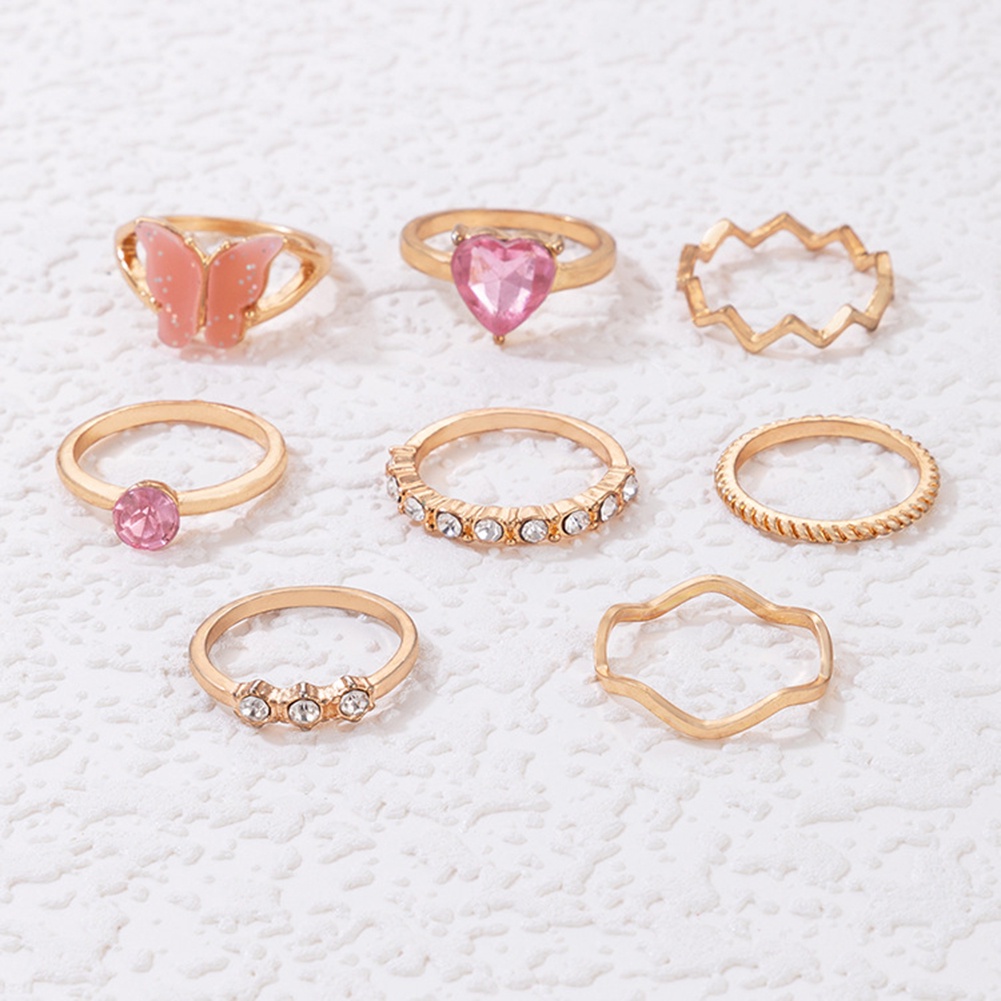 1 Bộ Nhẫn Hở Hình Bướm Bằng Kim Loại Có Thể Điều Chỉnh Phong Cách Bohemia Phổ Biến Dành Cho Bạn Nữ