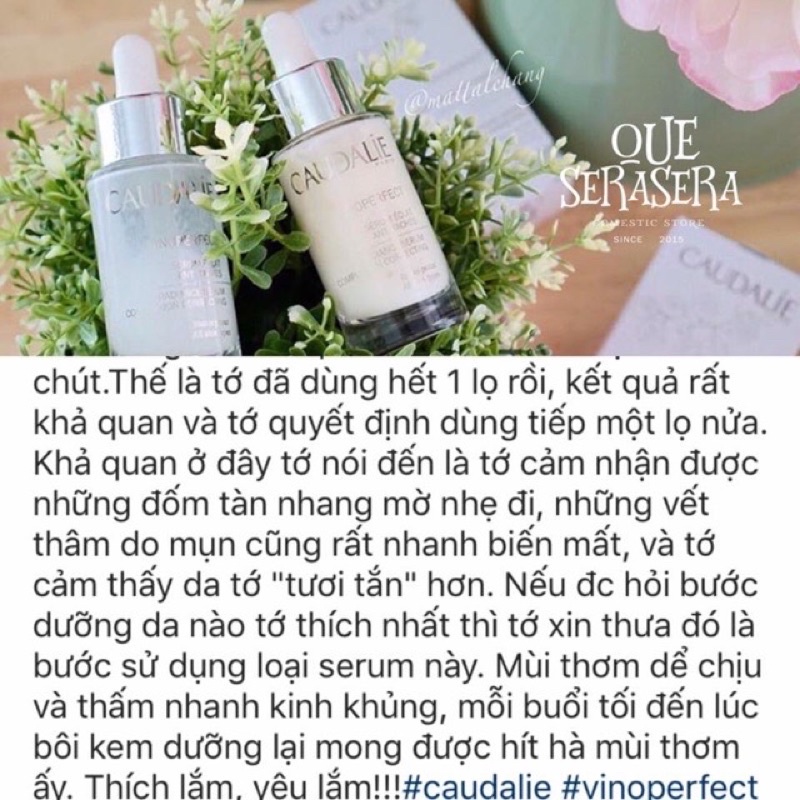 Serum Caudalie vinoperfect chống lão hoá, đều màu da