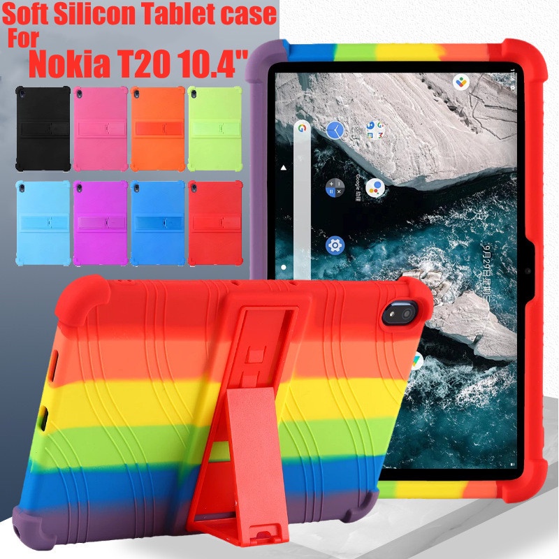 Ốp Máy Tính Bảng Silicon Mềm Có Giá Đỡ Bảo Vệ Cho Nokia T20 10.4'' Nokia T20 TA-1397 TA-1394 TA-1392