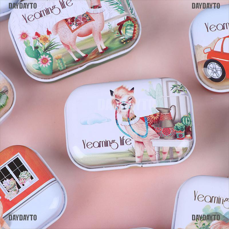 Hộp thiếc mini đựng kẹo/đồ trang sức đóng kín tiện dụng