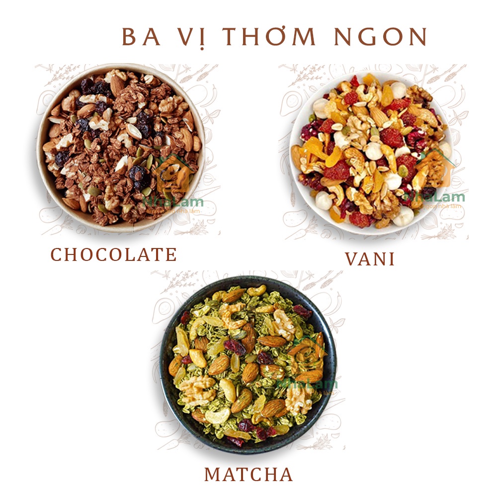 Granola Siêu Hạt Mật Dừa Thơm Ngon, Ngũ Cốc Giảm Cân Thêm Macca, Óc Chó Đỏ, Dừa Khô 12 Loại Hạt