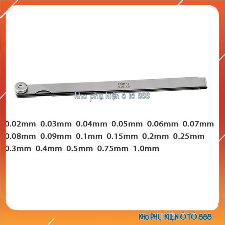 Thước căn lá đo từ 0.02-1.0mm 17 lá đo khe hở chiều dài 10-30cm