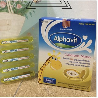 Alphavit Calci Nano tăng cường canxi cho hệ xương chắc khỏe bé thông minh cho bé hộp 20 ống, sản phẩm có nguồn gốc xuất