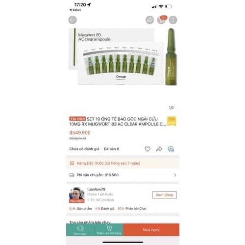Tinh Chất Ngải Cứu Mugwort 83 Pore Clear Ampoule  10 ống*2ml