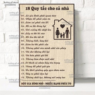 (SP Mới) Tranh Treo Tường Trang Trí Nhà Cửa 18 Quy Tắc Cho Trẻ Và Cha Mẹ Hình Thành Thói Quen Tốt