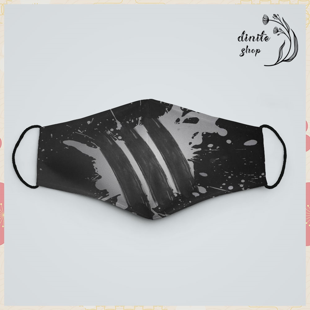 Khẩu Trang Vải Eco In Hình Adidas_151 DINITE Chất Liệu Polyester Cotton 100%, Chống Bụi In Họa Tiết 3D Thời Trang Unisex