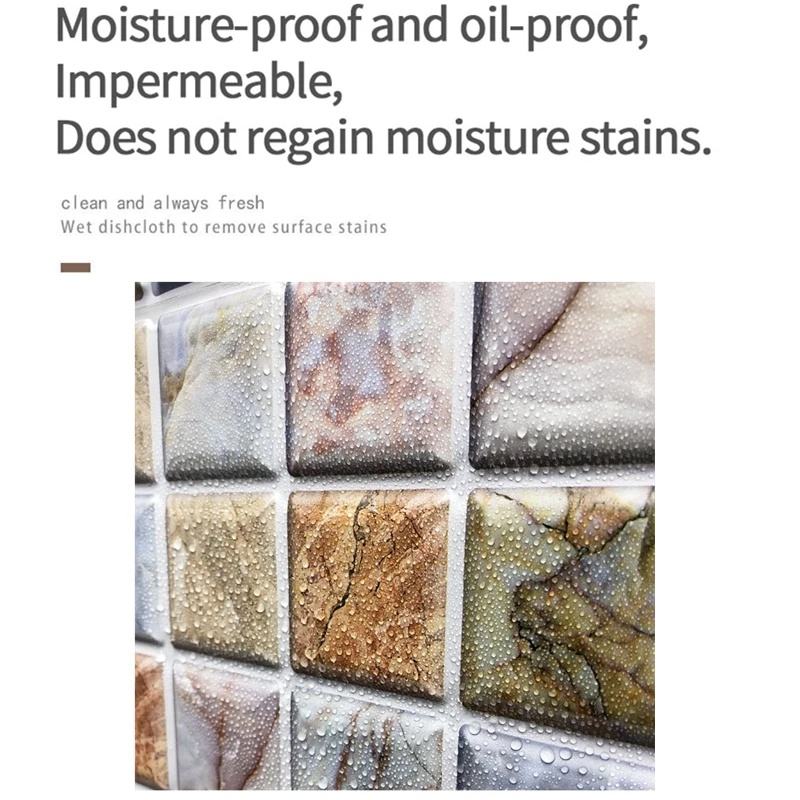 Miếng dán tường giả gạch ngói 3D Mosaic trang trí nhà cửa tiện dụng