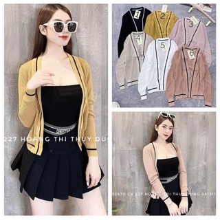 Áo khoác len gân viền siêu đẹp hot mùa đông