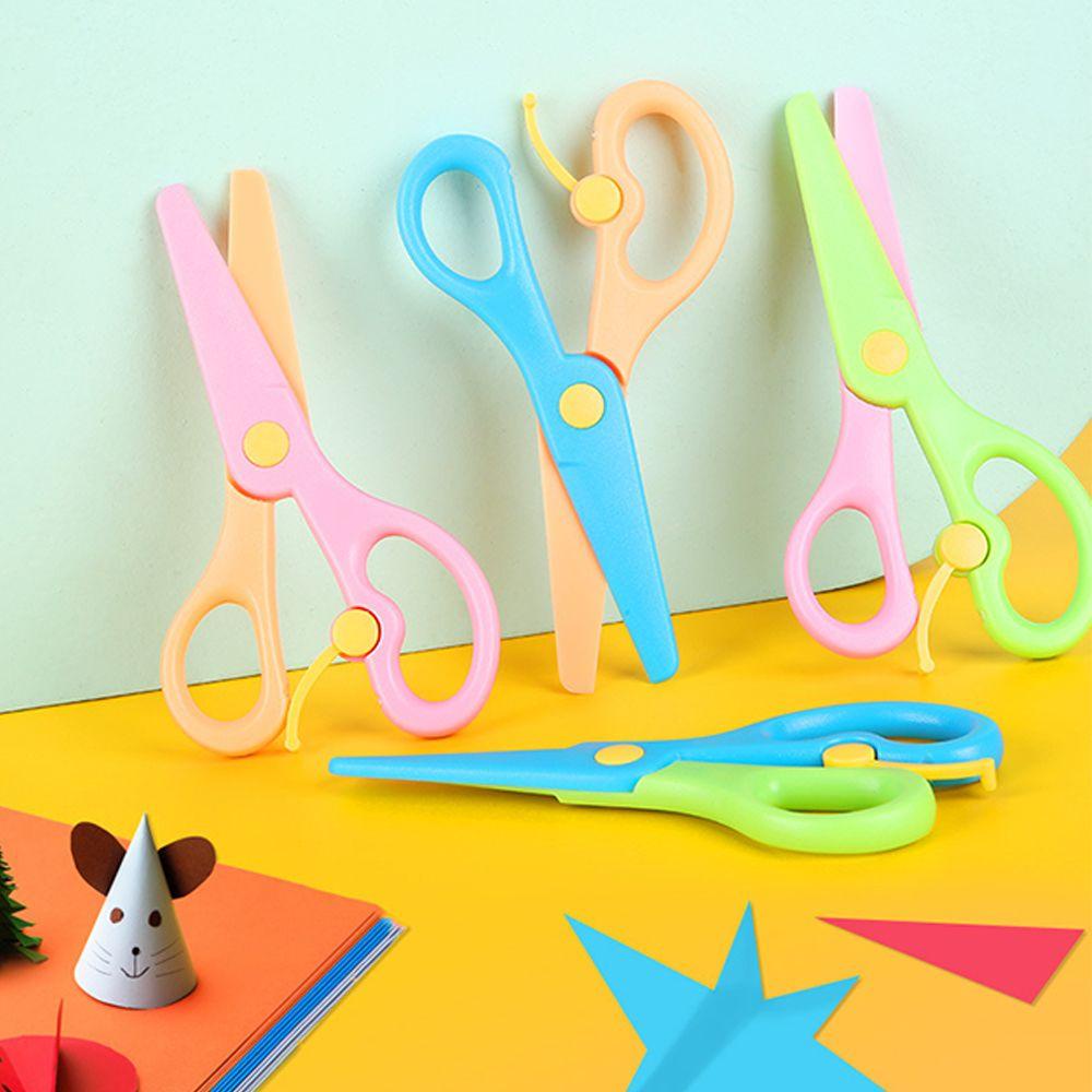 LEILY New Stationery Child Hand Art Plastic Scissors Origami Office Kindergarten DIY Craft Safe Kids Paper Cut/Multicolor