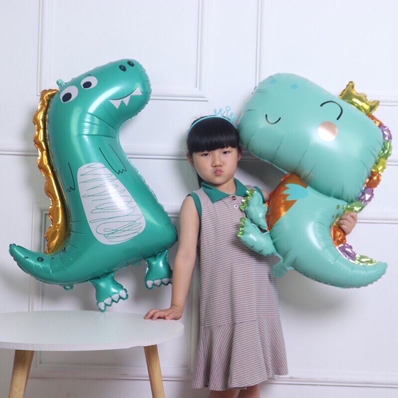 Set bóng trang trí sinh nhật hình khủng long xanh