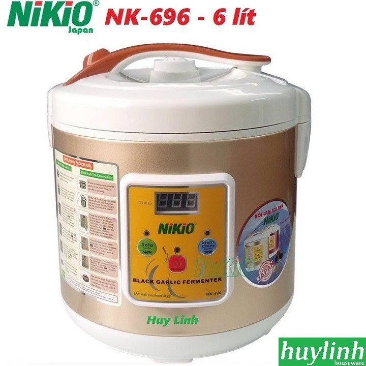 FREESHIP Máy làm tỏi đen Nikio NK696 - 6 lít - Bạc Caro - Vàng - Đỏ