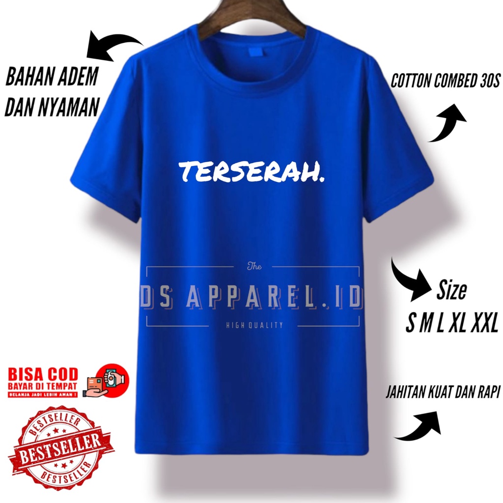 Áo Thun Chất Liệu COTTON In Chữ DISTRO Blue 30S Thời Trang Cho Nam Nữ Distro Đàn Ông Màu Xanh Lam Chải Kỹ Bông 30S