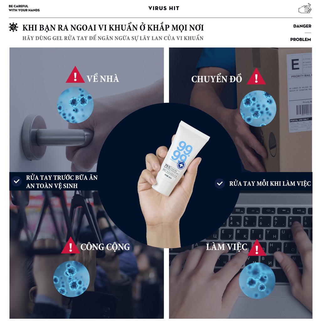 Gel Rửa Tay Khô Sạch Siêu Nhanh BLUEMAN Diệt Khuẩn 60ml ZL94 | BigBuy360 - bigbuy360.vn