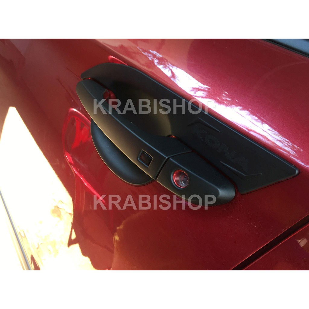 Tay cửa, hõm cửa Kona 2018-2021 mạ Crom, Đen nhám, Carbon