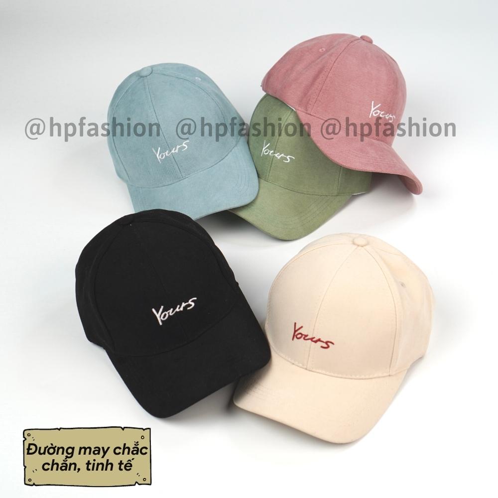 Mũ lưỡi trai ❤️ Nón kết thêu hình chữ Yours chất nỉ nhung cao cấp form unisex nam nữ N33