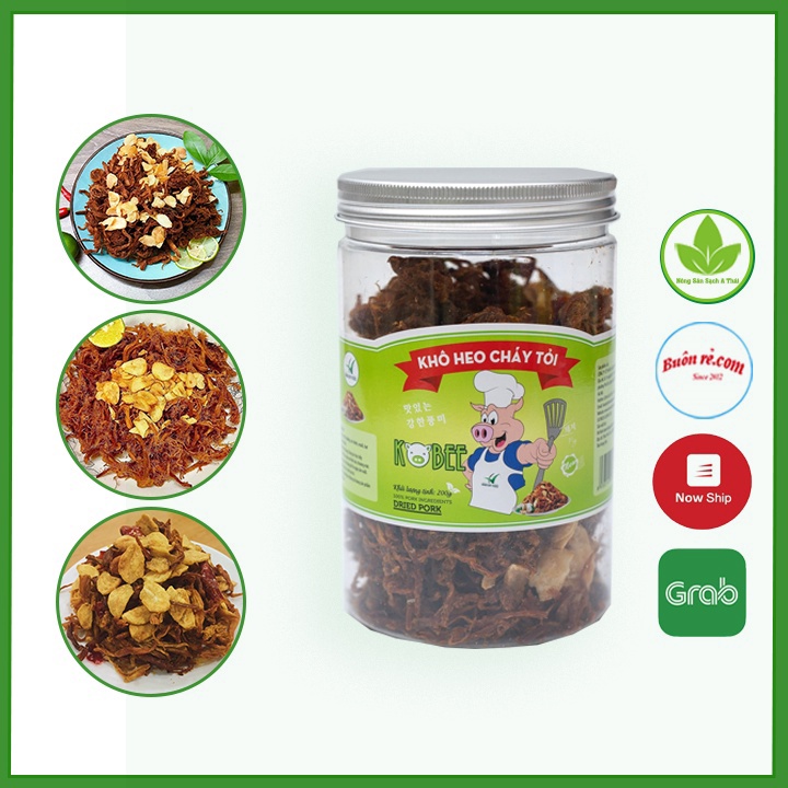 Khô heo cháy tỏi 200G ngon chuẩn đậm vị túi zip tiện lợi 01197-01190-01189