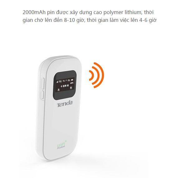 Bộ phát TENDA 3G 185 phát wifi dùng sim kèm pin tích hợp - BẢO HÀNH CHÍNH HÃNG