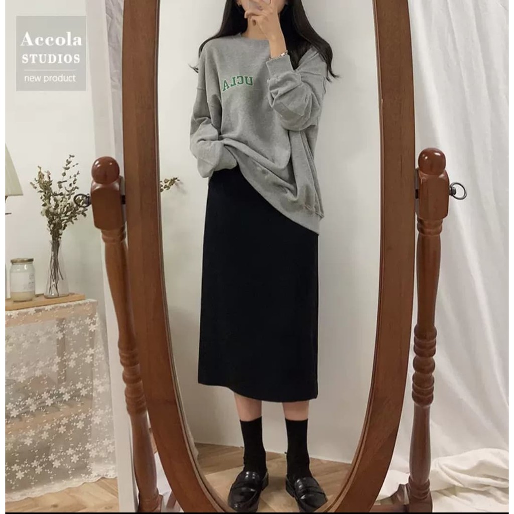 Combo 2 Chân Váy Nữ dáng dài Basic Babirole size S váy style Hàn Quốc Ulzzang Quảng Châu chất liệu co dãn 4 chiều