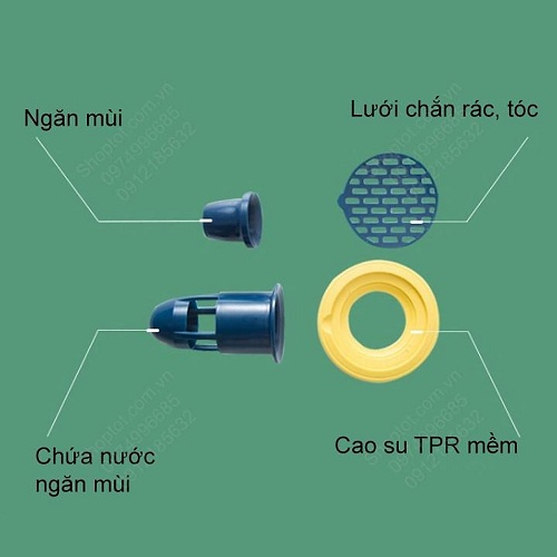 Nút Chặn Mùi Hôi Cống, Ngăn Vi Khuẩn, Chống Côn Trùng Xâm Nhập, Ngăn Mùi Hôi Nhà Vệ Sinh