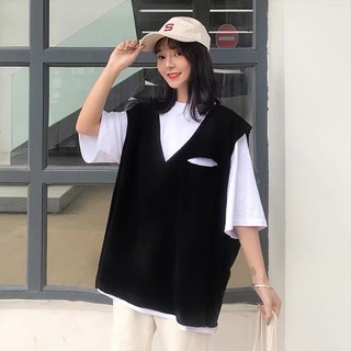 Set Áo Gile Và Áo Trơn Có 3 Màu Đen Cam Nâu