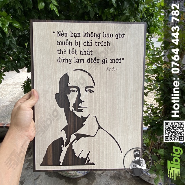 Tranh tường hiện đại slogan tạo động lực "Jeff Bezos" TBIG043