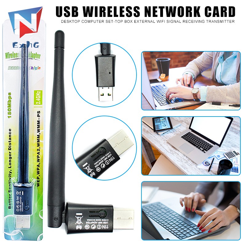 Ăng Ten Thu Phát Tín Hiệu Không Dây Usb Wifi Chất Lượng Cao Cho Pc @ My