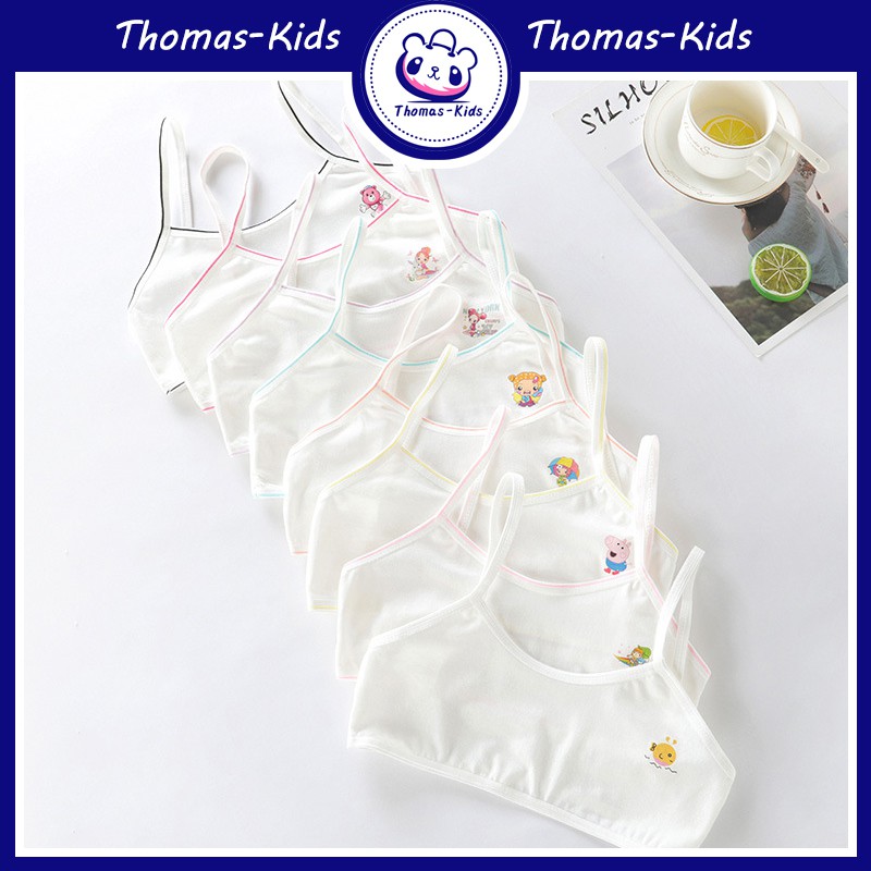 Áo Ngực Cotton Mềm Mỏng Thoáng Khí Màu Trơn Dành Cho Bé Gái Tuổi Teen 8-16 Tuổi