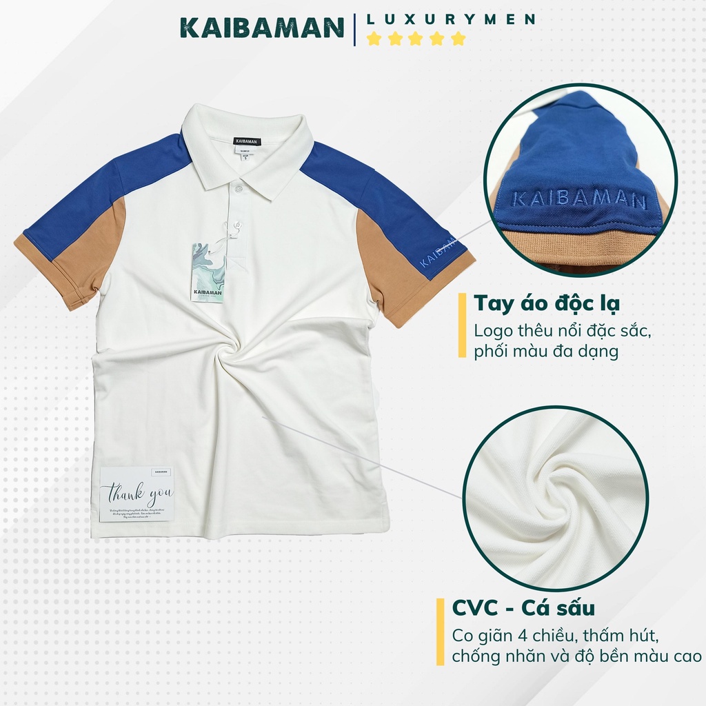 Áo Polo Nam Cổ Bẻ Regular , Áo Thun Nam Kaibaman Vải Cá Sấu Cotton Cao Cấp Với 4 Gam Màu - Kaibaman Store