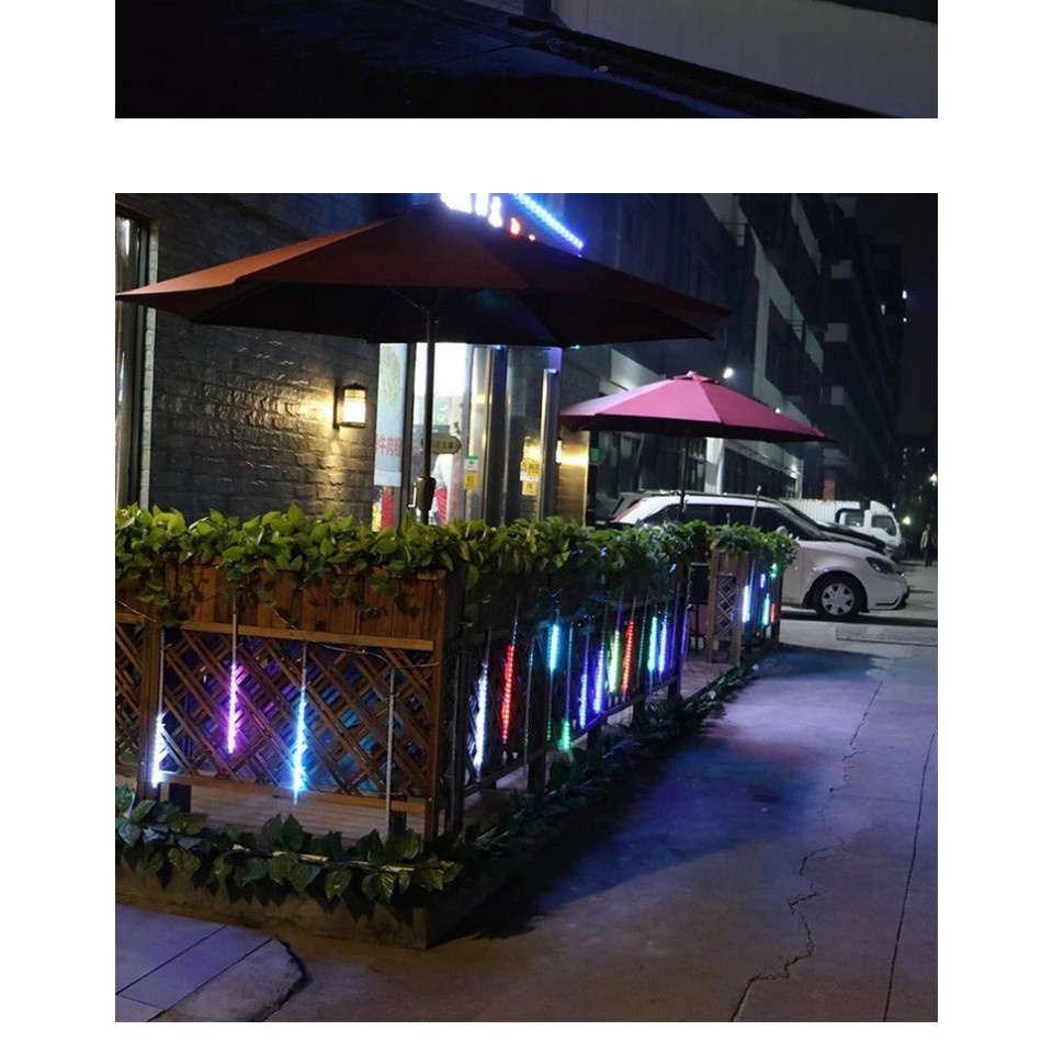 Đèn LED Sao băng trang trí ngoài trời Bộ 8 Ống Đèn Led 50 CM, Đèn Led Thả Hiệu Ứng Mưa Sao Băng đẹp mắt