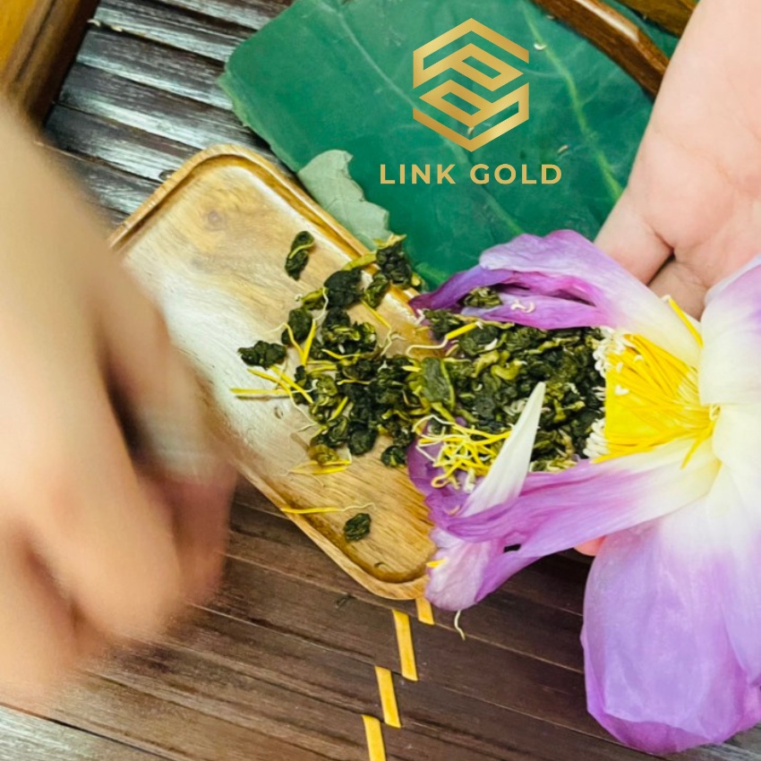 Combo 5 Bông Trà Sen Tây Hồ, Trà Ướp Sen Tươi Bách Diệp Tây Hồ Nguyên Bông Hút Chân Không, Thượng Hạng - 50g