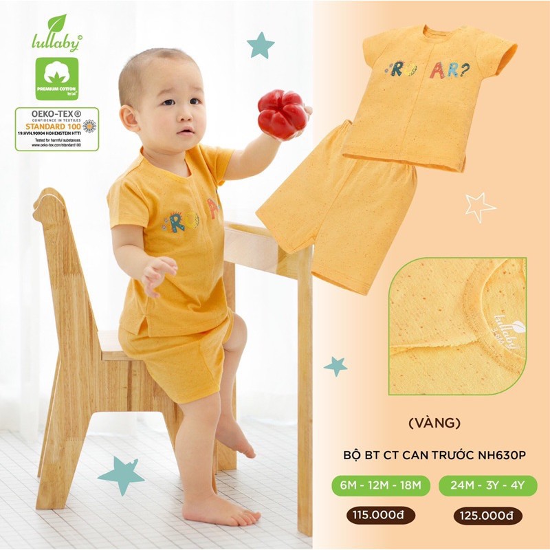 Bộ cộc tay bé trai can trước / bé gái bèo Lullaby [NH630-631P] (Sz 6m-4y)