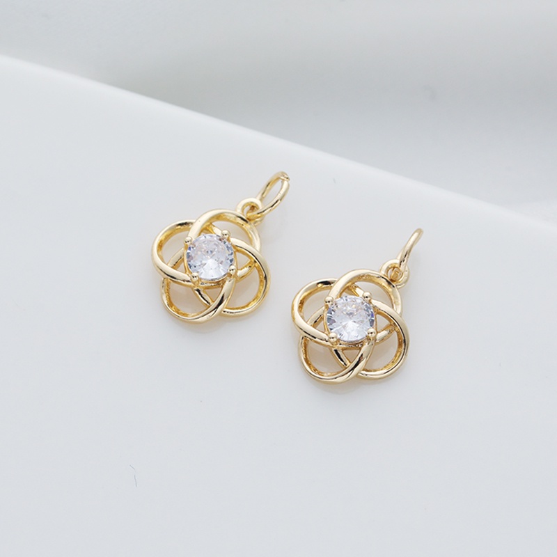 Móc Khóa Bằng Đồng 14k Đính Đá Zircon Hình Vuông Nhiều Màu Sắc