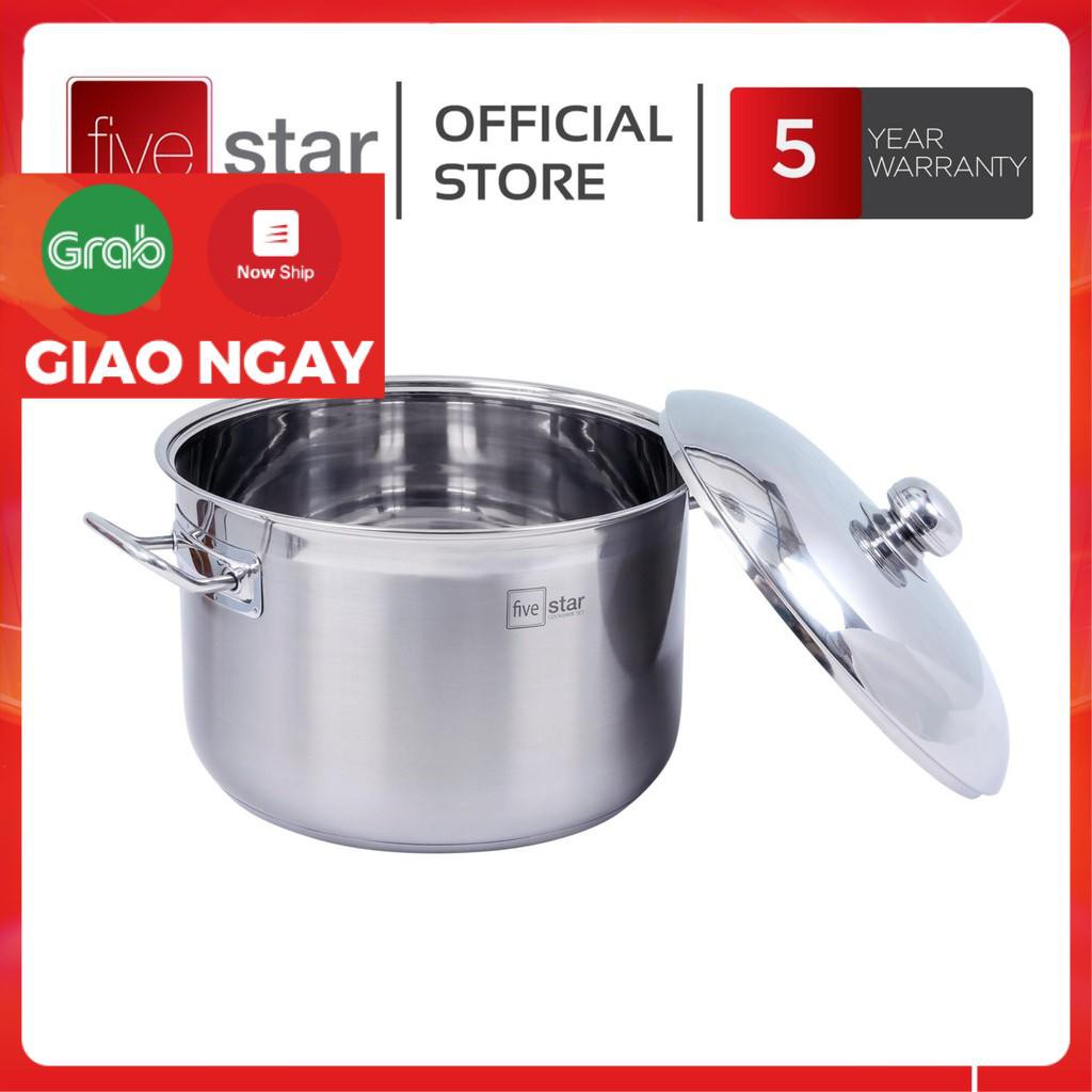 Nồi luộc gà 3 đáy inox 430 FiveStar Standard bếp từ nắp inox tặng 2 muỗng canh ( 26cm / 28cm / 30cm / 32cm / 36cm )