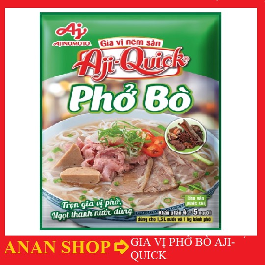 Gia vị nêm sẵn nấu phở bò Aji-Quick gói 57g