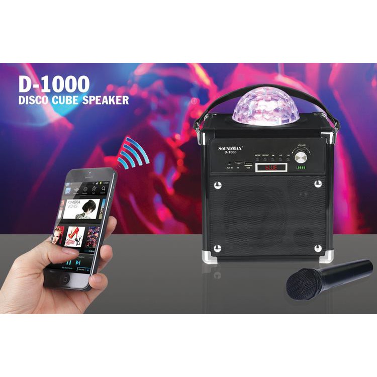 Loa Bluetooth Karaoke Soundmax D1000 - Loa Di Động SoundMax D-1000 - Tặng Kèm Micro Không Dây