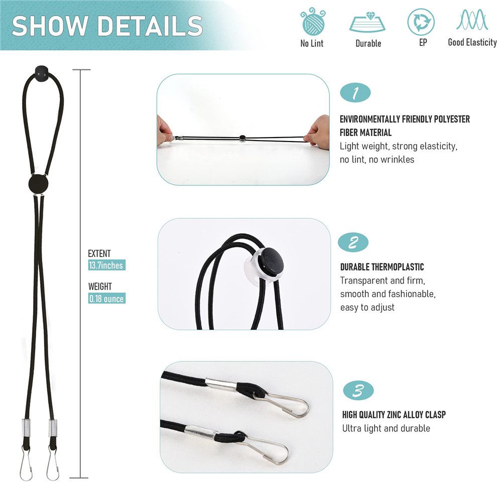 CLEVER The Mask Strap Is Adjustable In Length With A Comfortable Multi-colored Anti-lost Clip