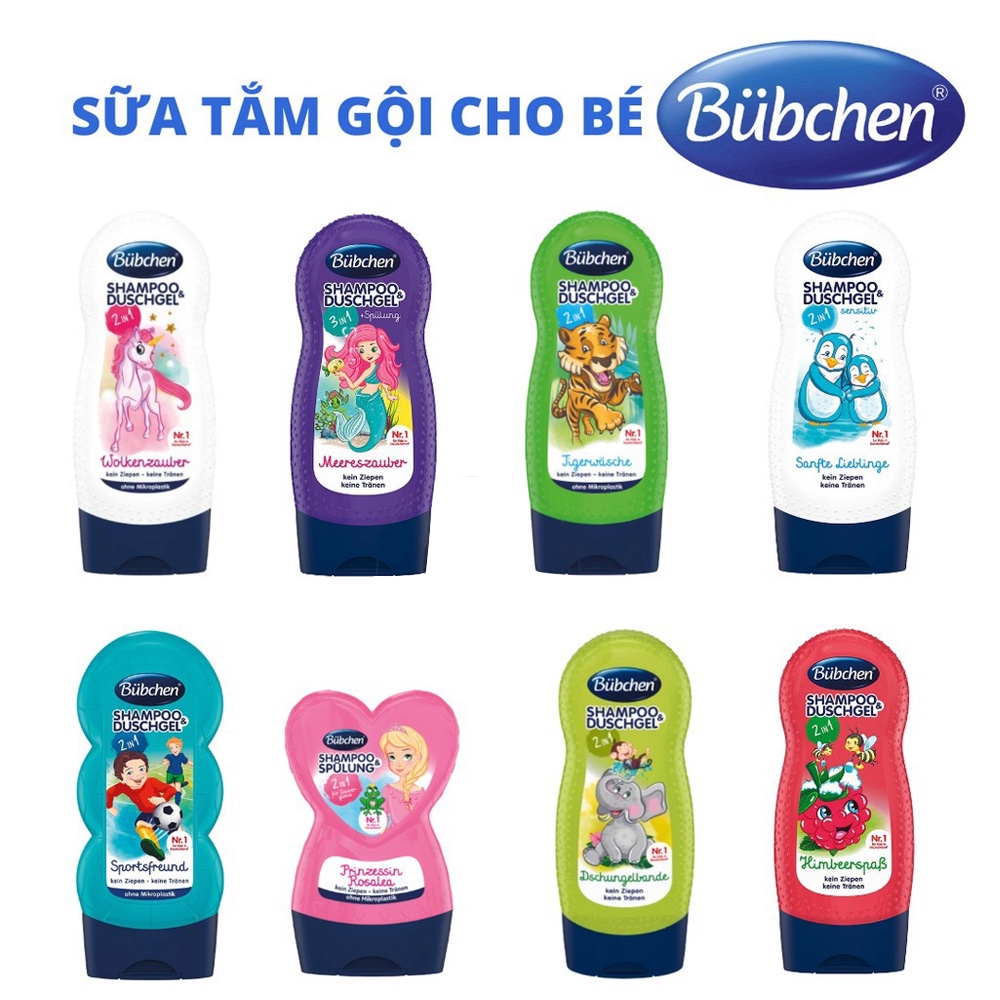 Sữa tắm gội Bubchen -Sữa tắm gội cho bé đủ hương 230 ml hàng nội địa Đức