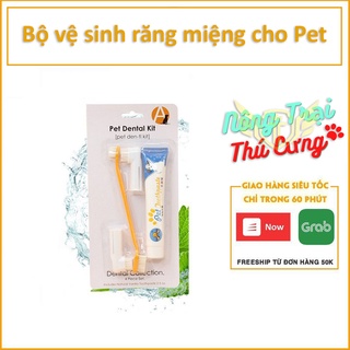 Kem đánh răng kèm bản chải cho chó mèo thơm miệng