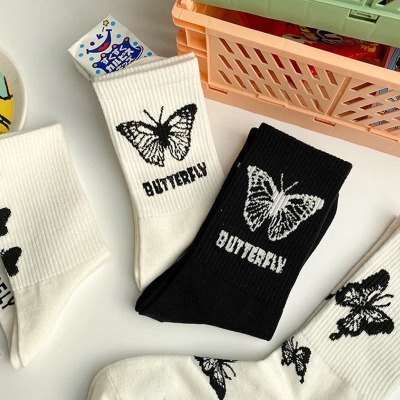 Tất Cotton Thoáng Khí In Họa Tiết Hoạt Hình Dễ Thương