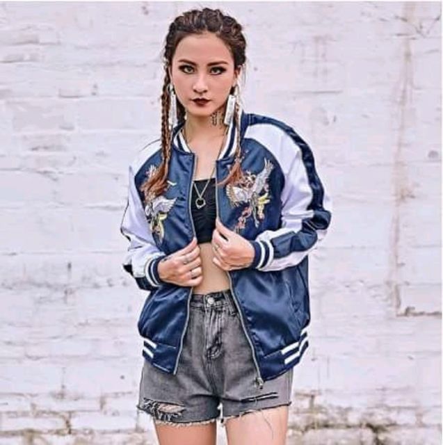 ÁO KHOÁC BOMBER JACKET THÊU HẠC