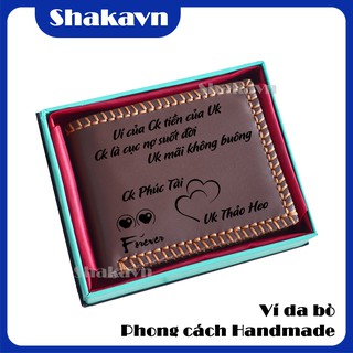 Ví da bò thật, ví nam khắc tên