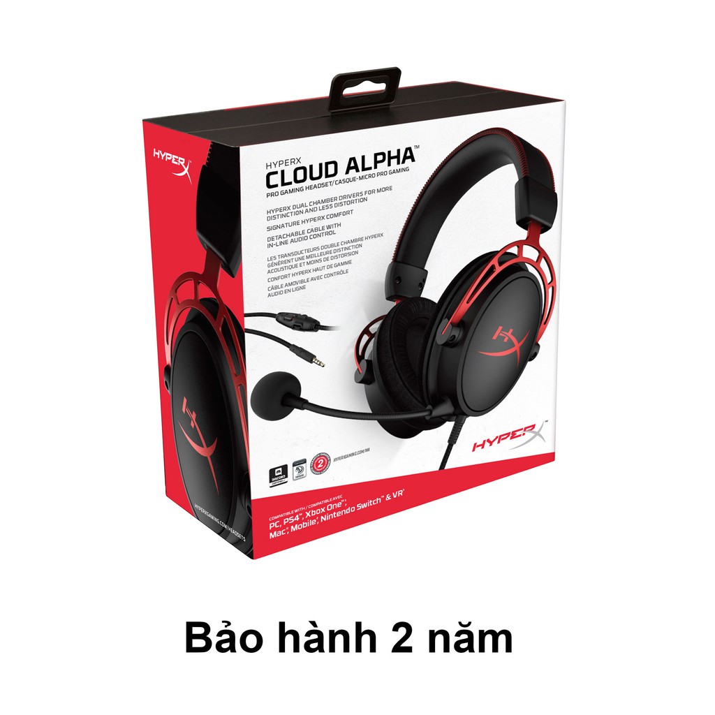 Tai nghe HyperX Cloud Alpha - Gaming Headset (Red)_HX-HSCA-RD/AS - Hàng Chính Hãng